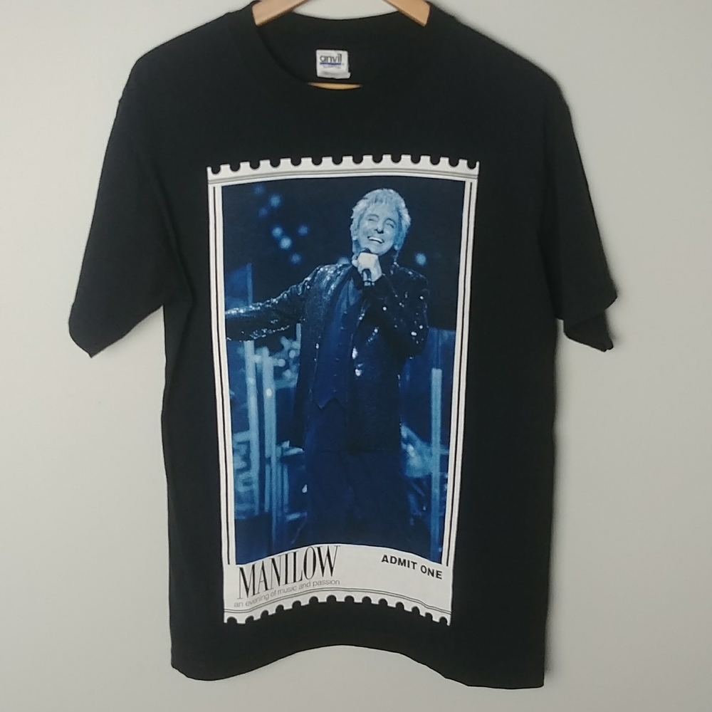 Barry Manilow An Evening Of Music And Passion Admit One T-Shirt 2008 Tour Band